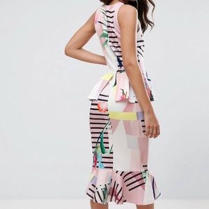 Floral stripes and cut-about midi dress